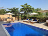 Modern Teak Sun Lounger Outdoor View 3