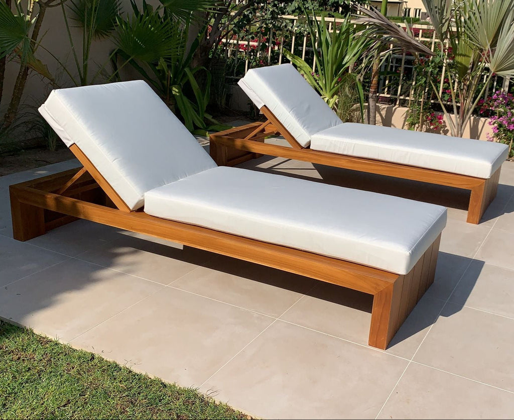 Modern Teak Sunbed Customer Home