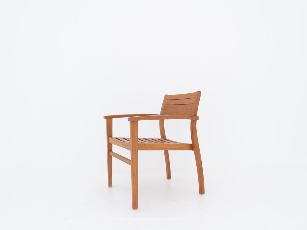 Monaco Teak Dining Chair Side view