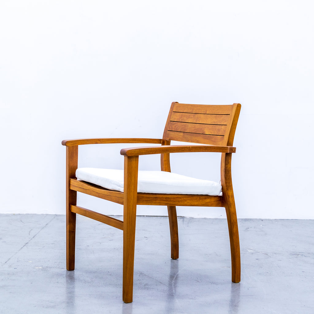 Monaco Teak Dining Chair Side view 3
