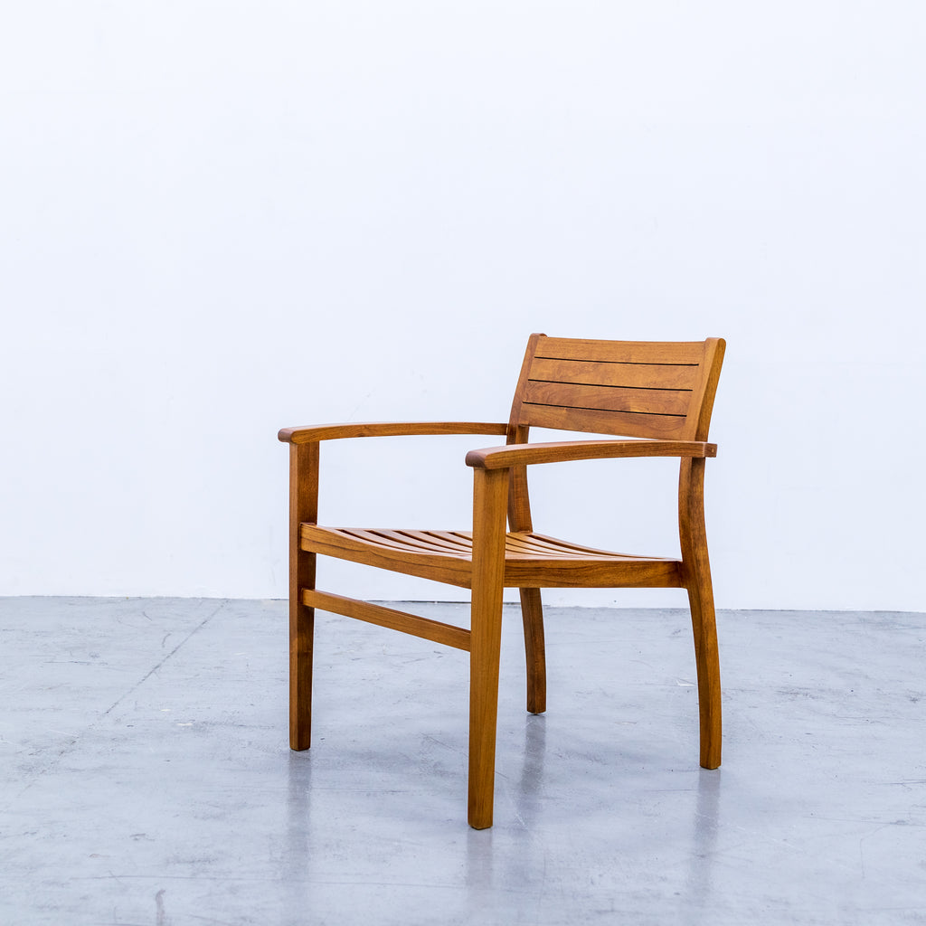 Monaco Teak Dining Chair Side view 9