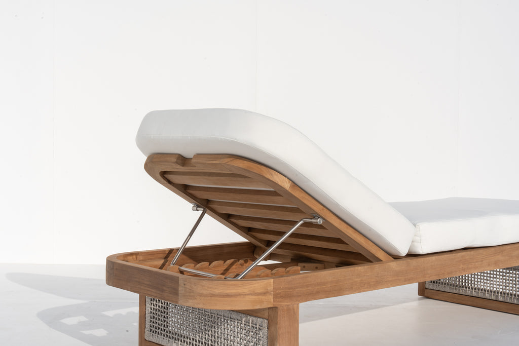 Naxos Teak Lounger Back view