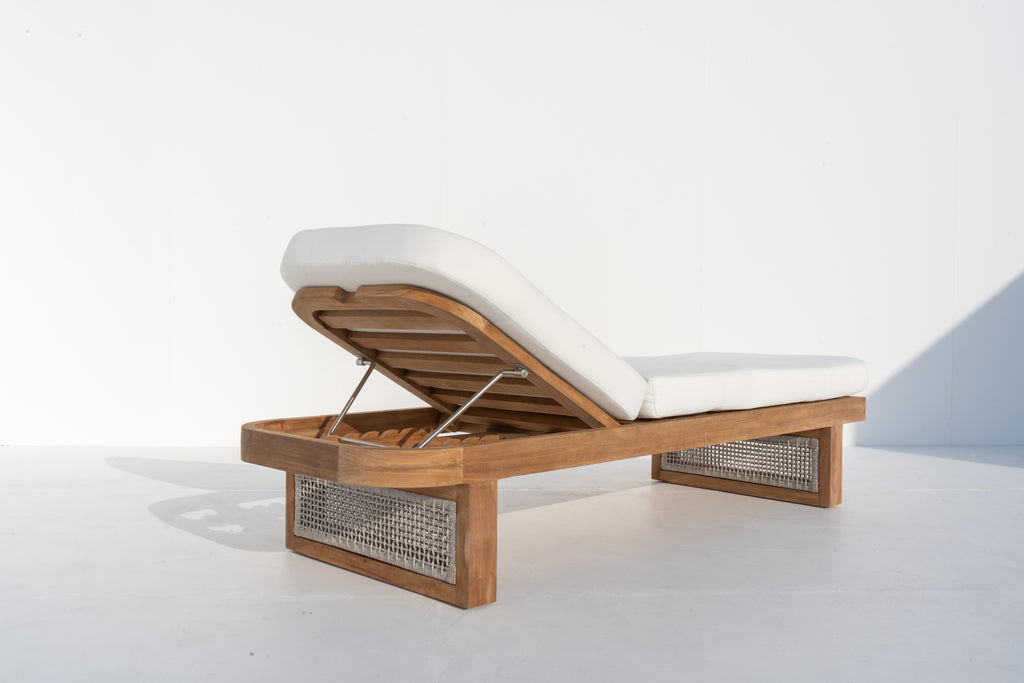 Naxos Teak Lounger Back view 2
