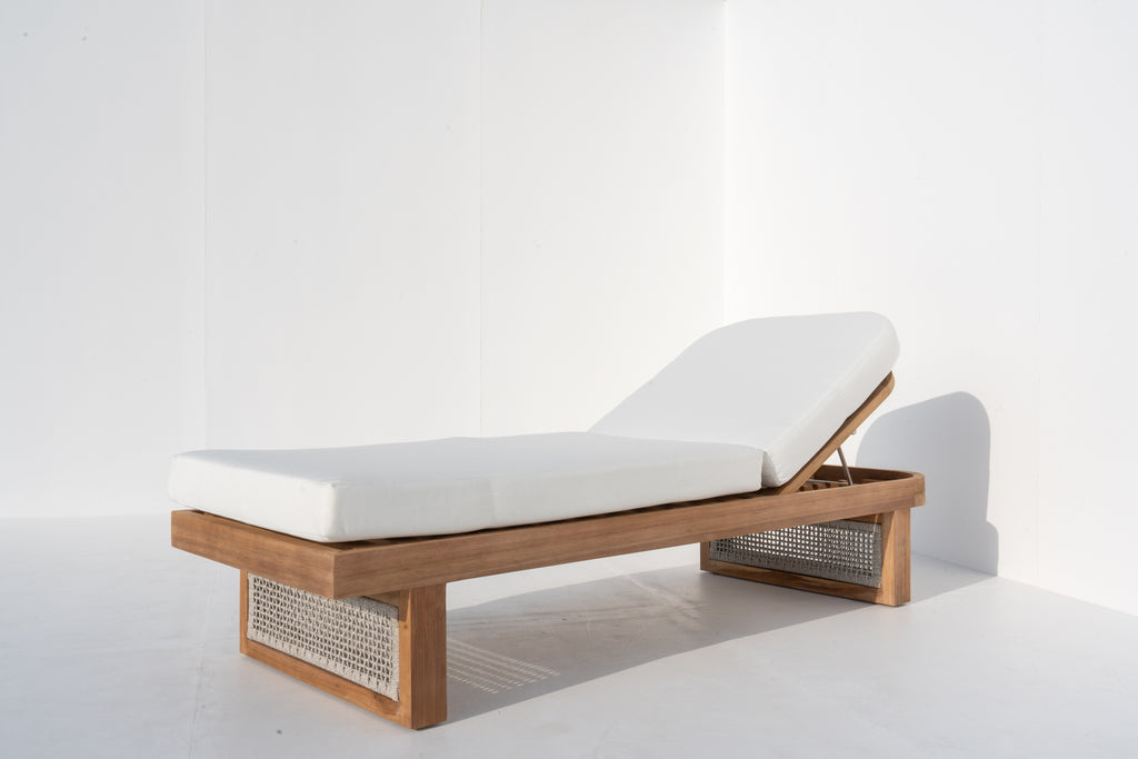 Naxos Teak Lounger Side view 8