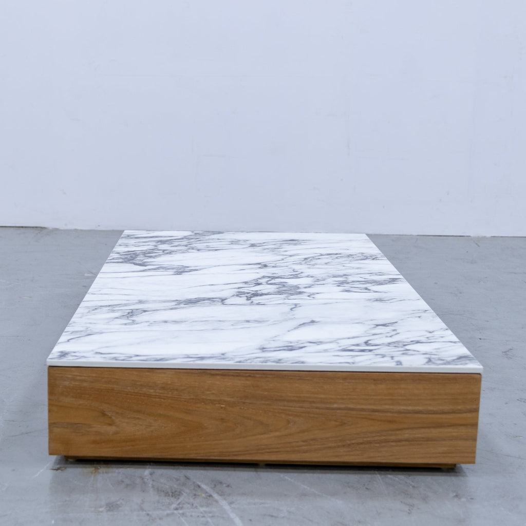 Neo Calacutta Marble & Teak Coffee Table