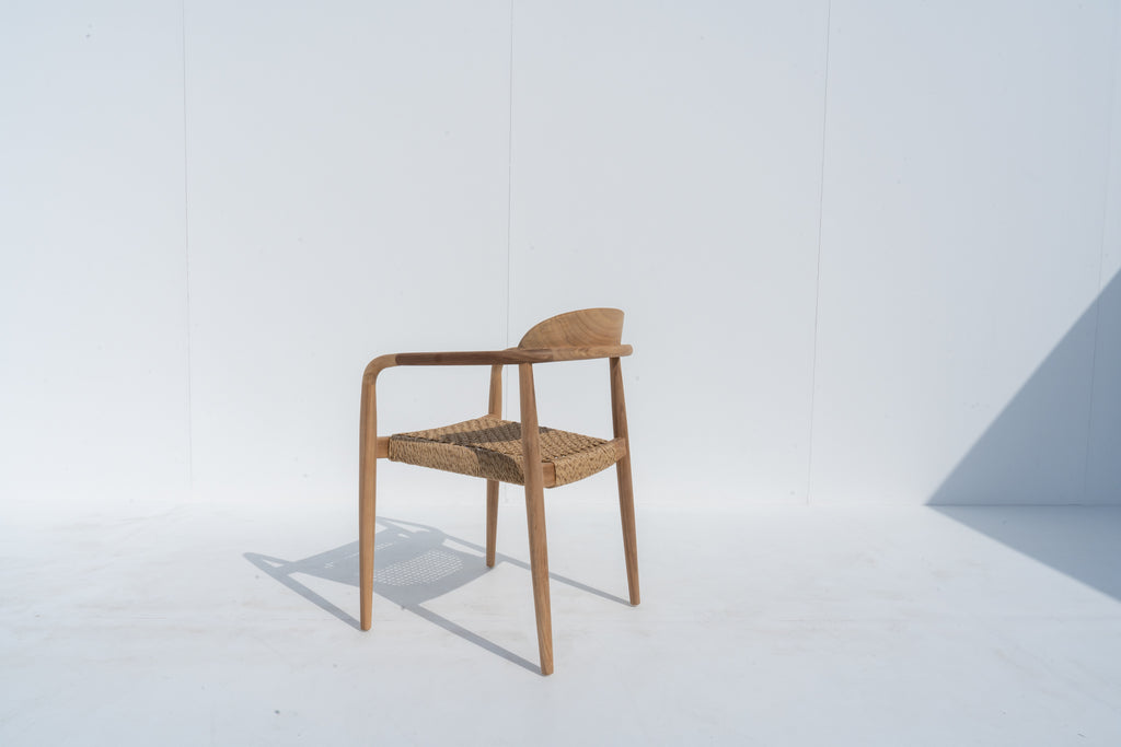 Noa Teak Woven Chair Back view