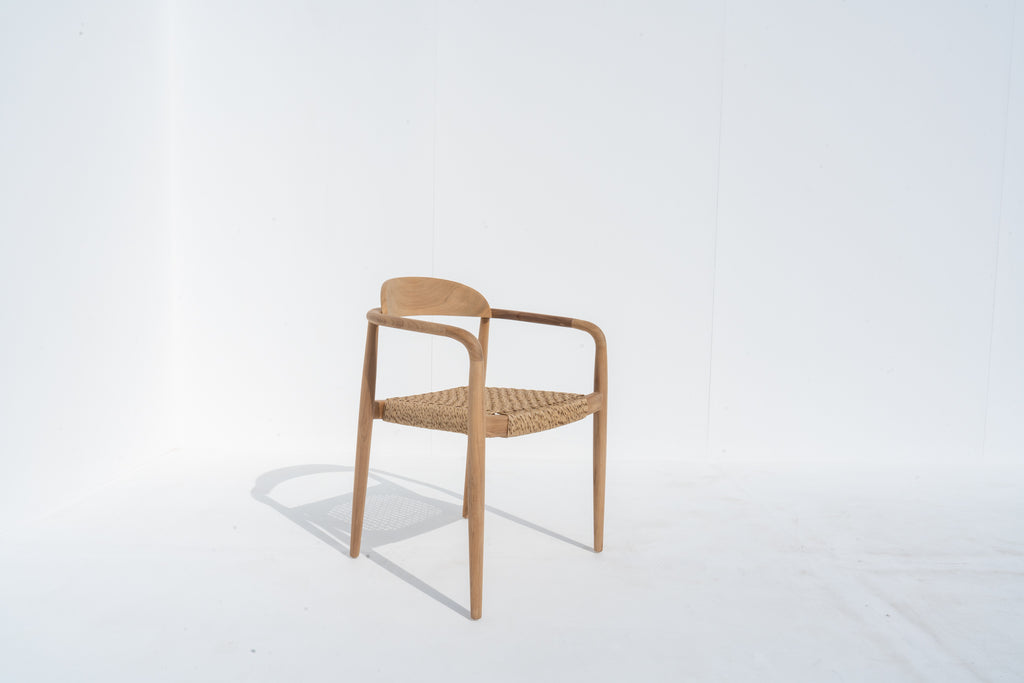 Noa Teak Woven Chair Side view