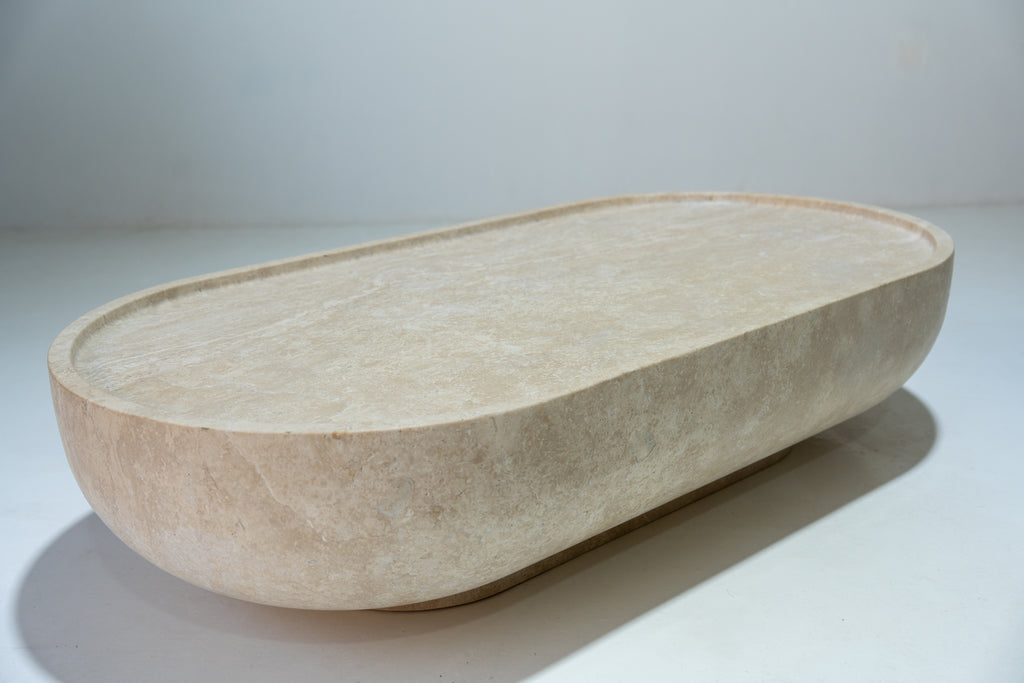 Noma Travertine Coffee Table Detailed Top Texture View 6