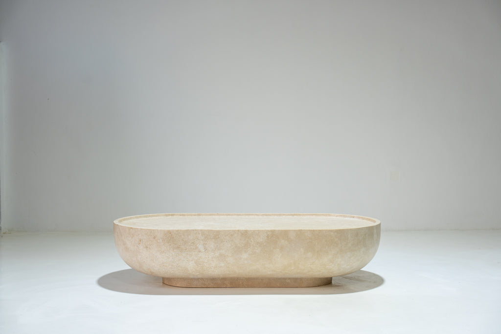 Noma Travertine Coffee Table Front View 1