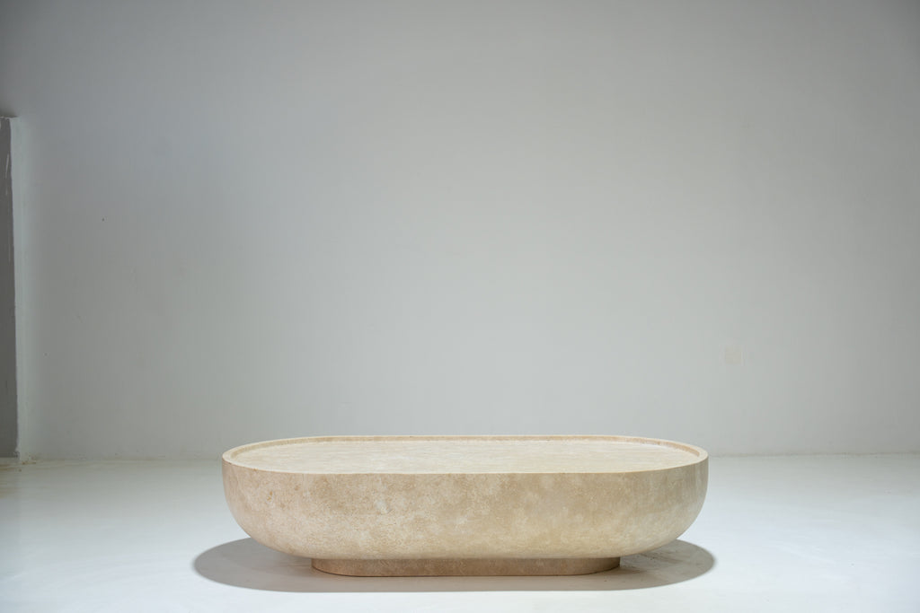 Noma Travertine Coffee Table Front View 3