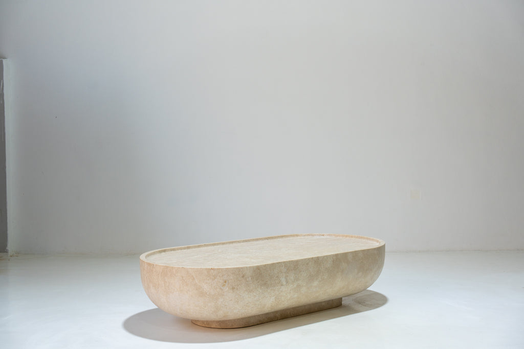 Noma Travertine Coffee Table Perspective View 1