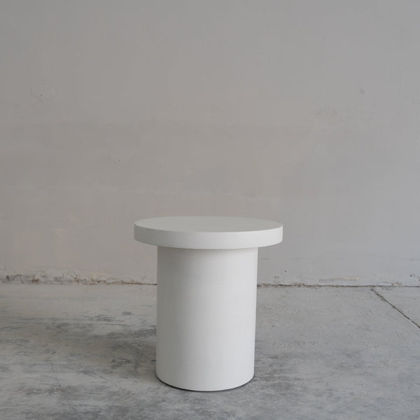 Nook Micro Cement Side Table Front Perspective View 1