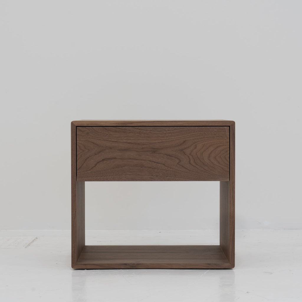 Nord Walnut Bedside Table Front View 1
