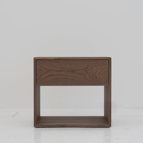 Nord Walnut Bedside Table Front View 1