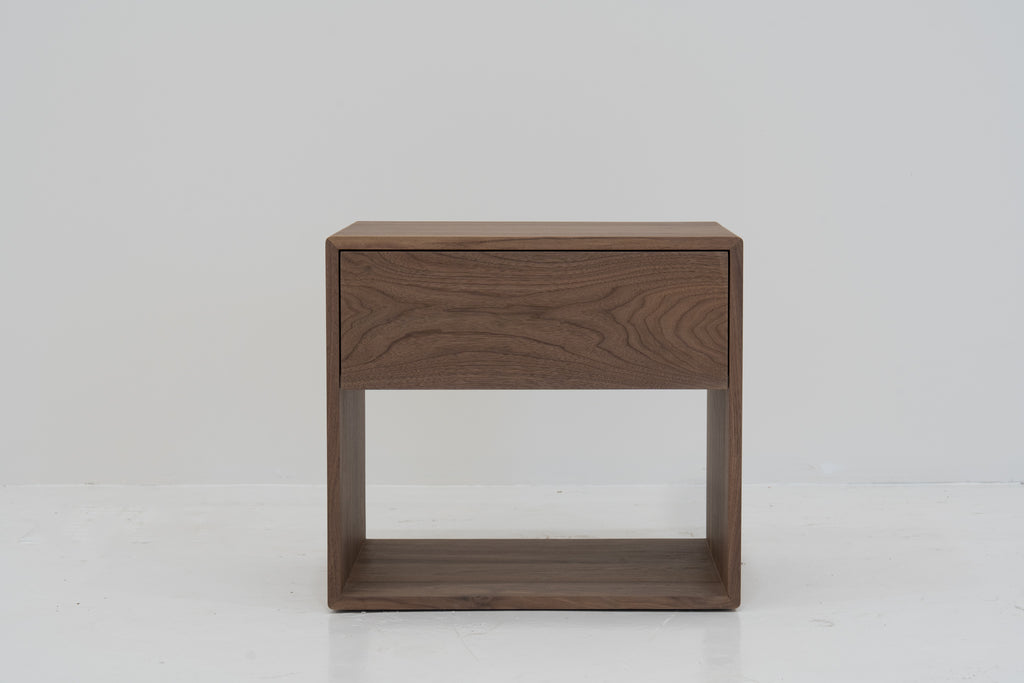 Nord Walnut Bedside Table Front View 2