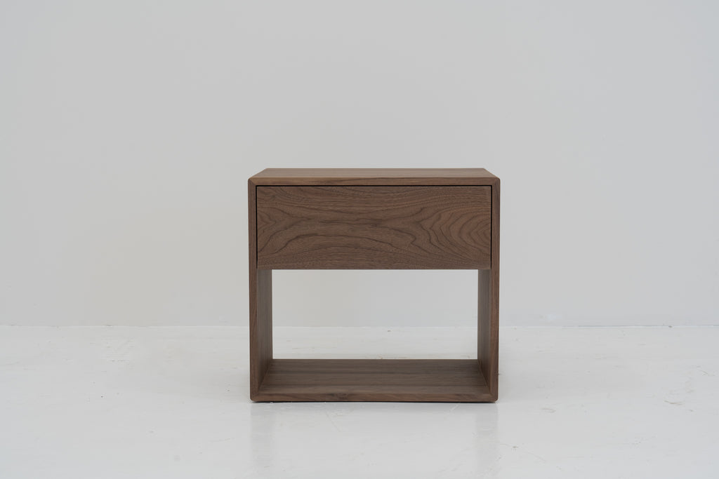Nord Walnut Bedside Table Front View 3