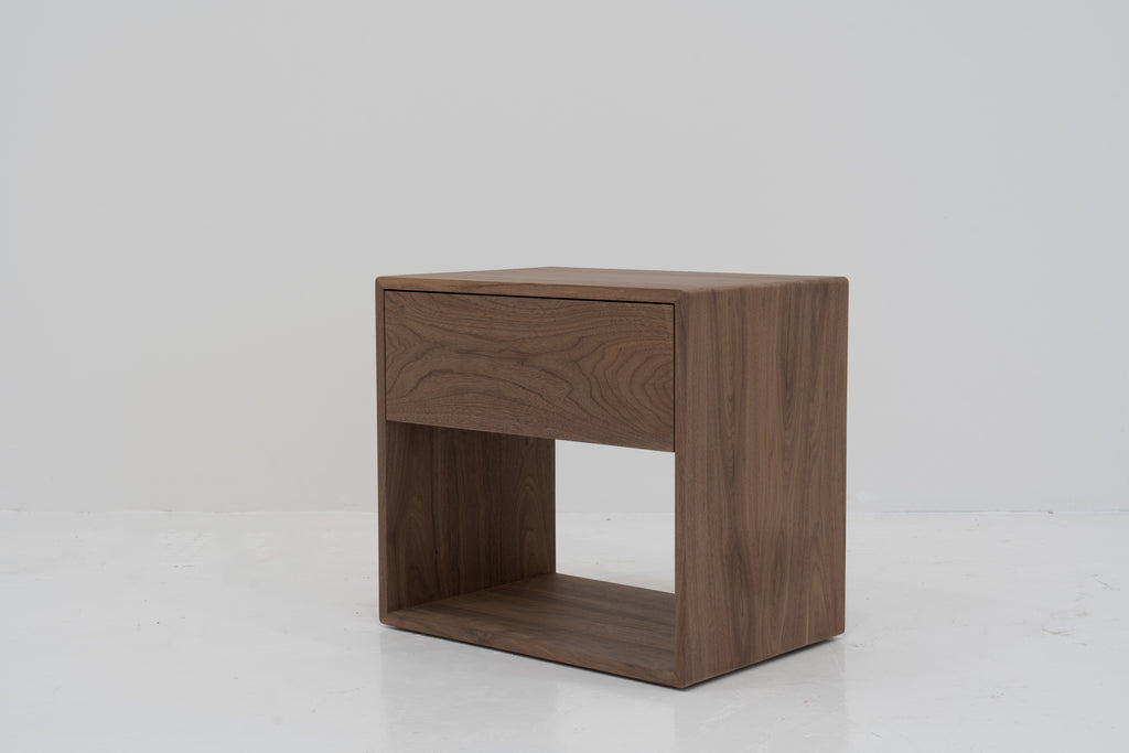 Nord Walnut Bedside Table Perspective View 1
