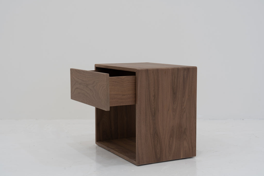 Nord Walnut Bedside Table Perspective View 3