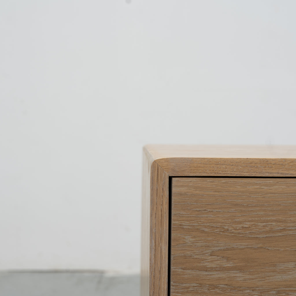 Nord White Oak Bedside Table Front view 2
