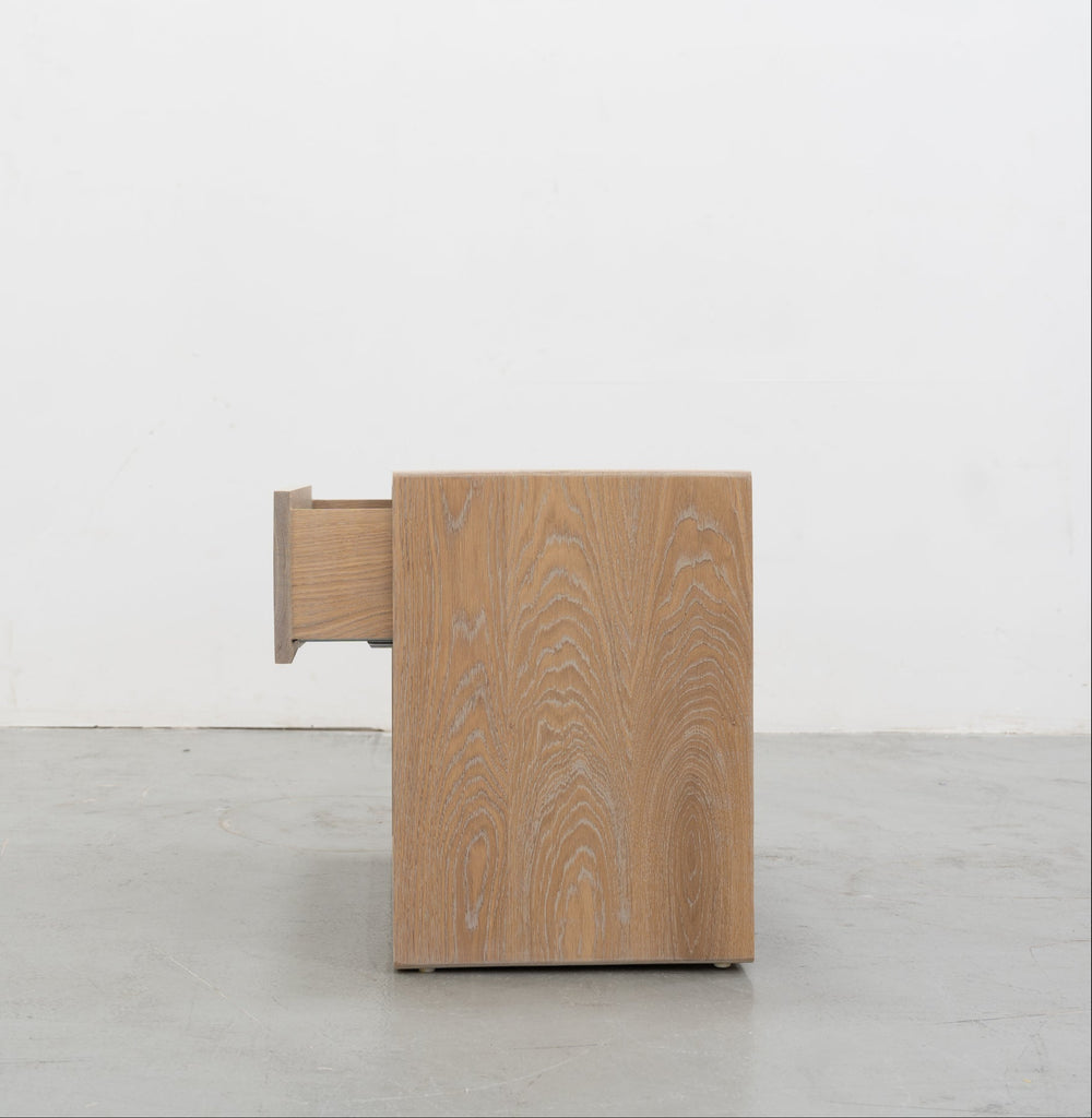 Nord White Oak Bedside Table Side view 11