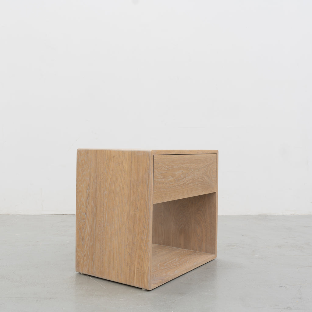 Nord White Oak Bedside Table Side view 5