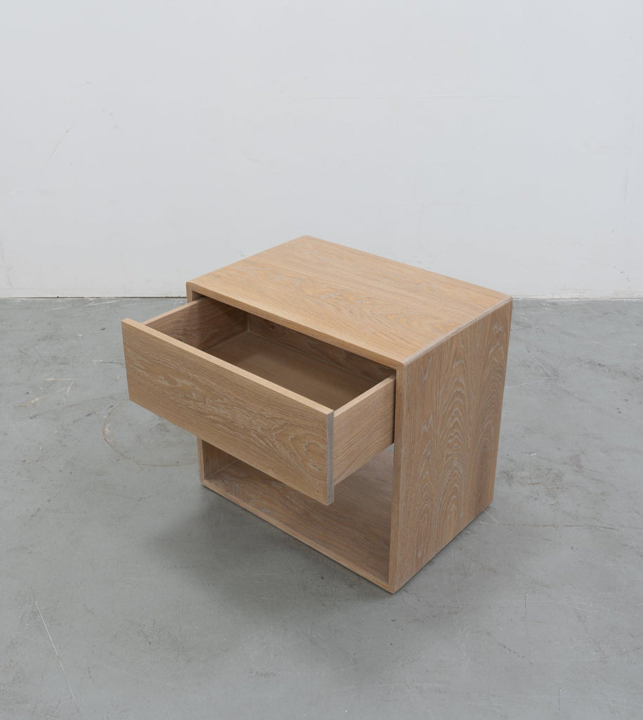 Nord White Oak Bedside Table Side view 7