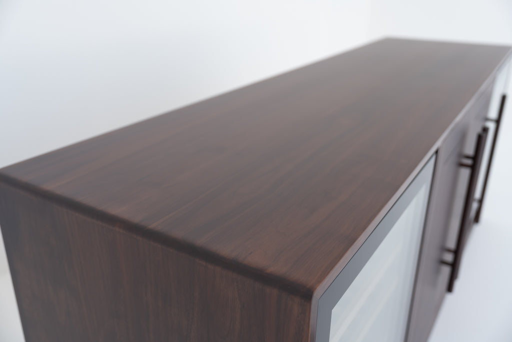 Nordvik Walnut Wine Cabinet Detailed Top Texture Perspective View 1