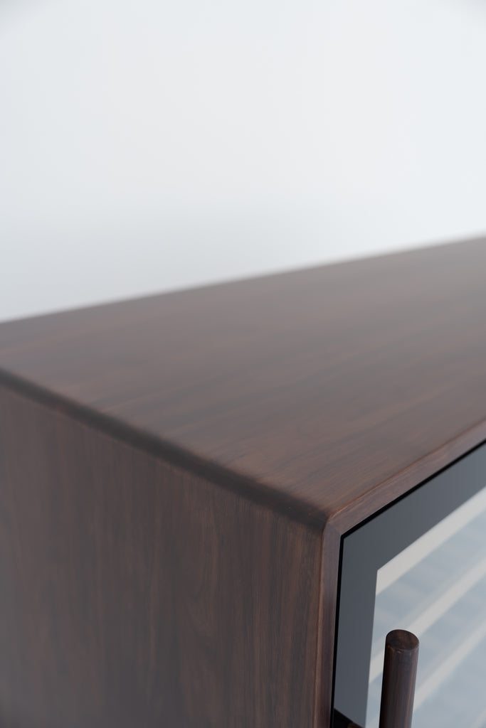 Nordvik Walnut Wine Cabinet Detailed Top Texture Perspective View 2