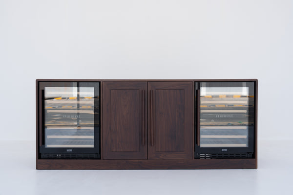 Nordvik Walnut Wine Cabinet Front Perspective View 1