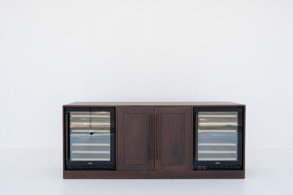 Nordvik Walnut Wine Cabinet Front Perspective View 6