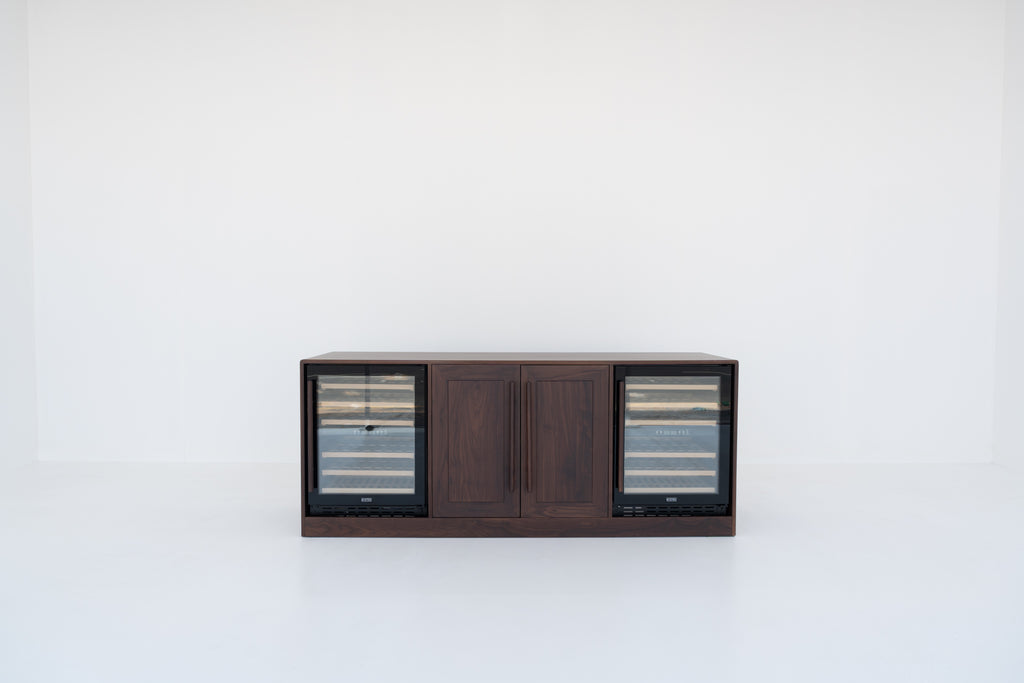 Nordvik Walnut Wine Cabinet Front Perspective View 7