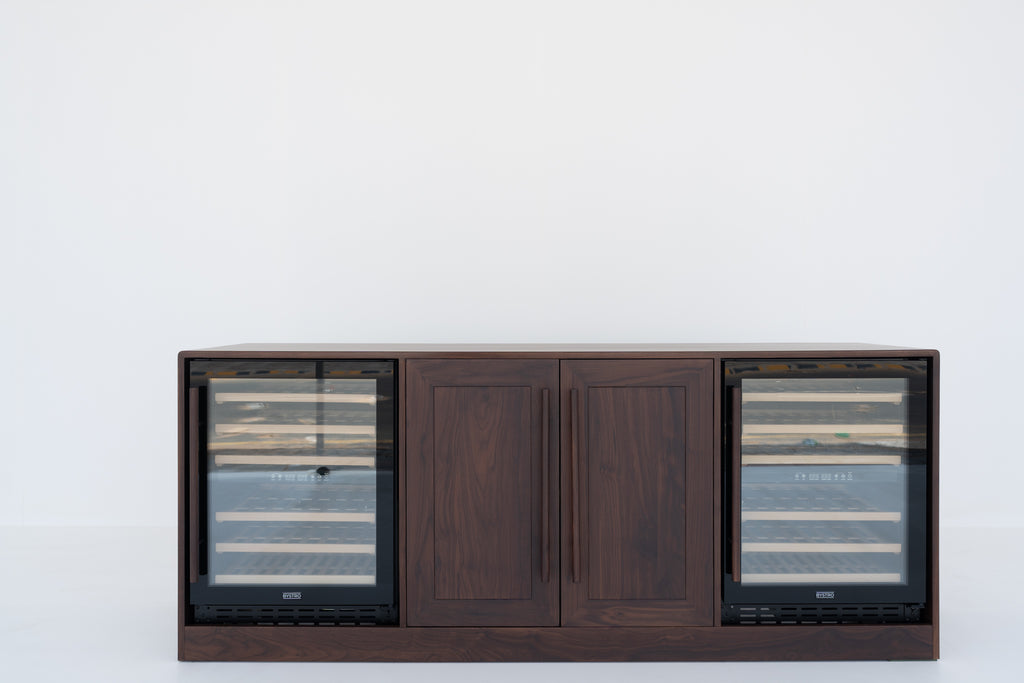 Nordvik Walnut Wine Cabinet Front Perspective View 8