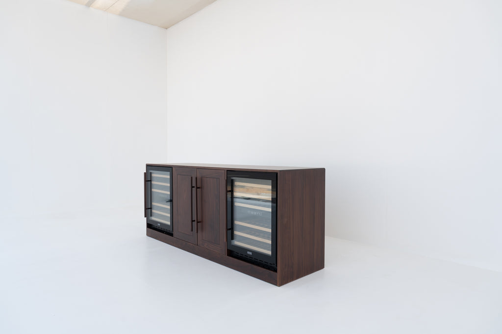 Nordvik Walnut Wine Cabinet Perspective View 1