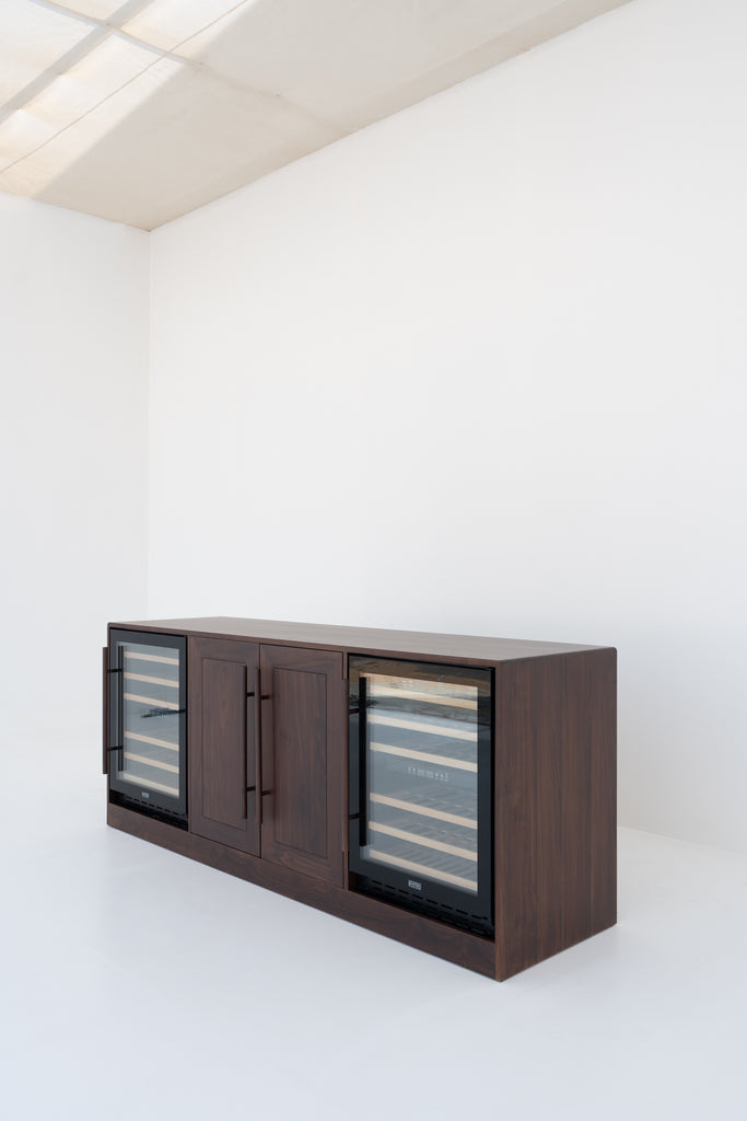 Nordvik Walnut Wine Cabinet Perspective View 3