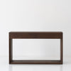 Oak Console Table with Drawers Dark Roast Finish Front Perspective View 1