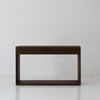 Oak Console Table with Drawers Dark Roast Finish Front Perspective View 3