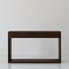 Oak Console Table with Drawers Dark Roast Finish Front Perspective View 4