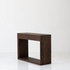 Oak Console Table with Drawers Dark Roast Finish Perspective View 2