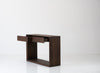 Oak Console Table with Drawers Dark Roast Finish Perspective View 4