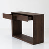 Oak Console Table with Drawers Dark Roast Finish Perspective View 5