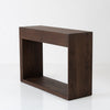 Oak Console Table with Drawers Dark Roast Finish Perspective View 7