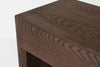 Oak Console Table with Drawers Dark Roast Finish Top Detailed Texture View 2