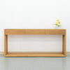 Oak Console Table with Drawers Front Perspective View 1