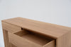 Oak Console table with 2 Drawers Top Detailed View 1