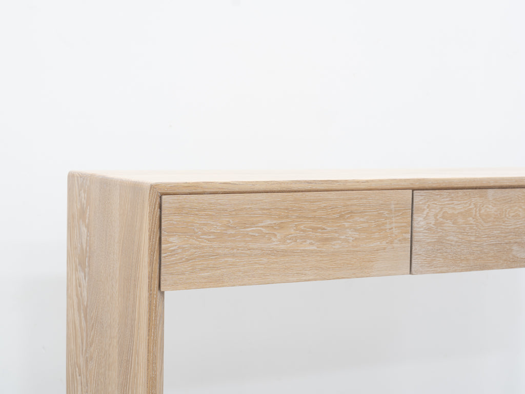 Oak Console table with Drawers Top Detailed Texture View 3