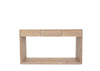 Oak Console table with Drawers White Background View 2