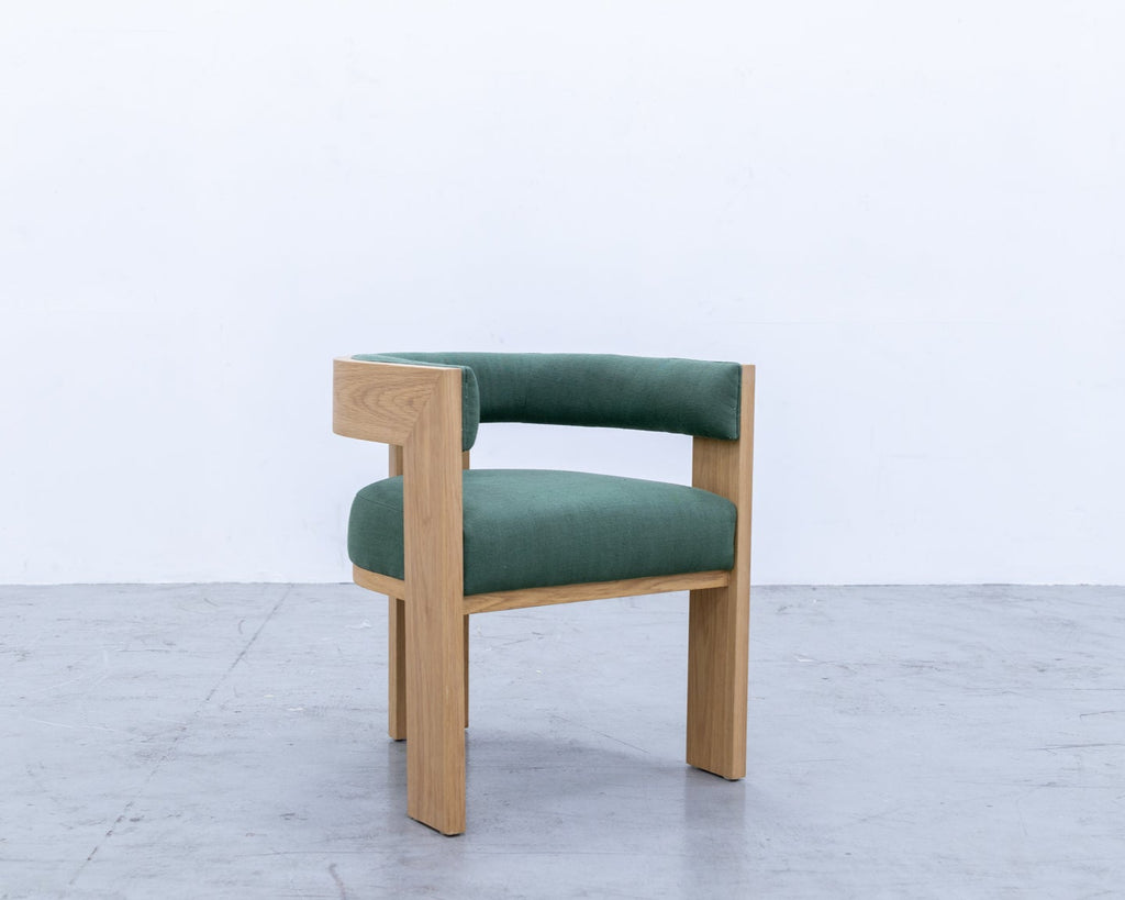 Oak Curved Chair Side view