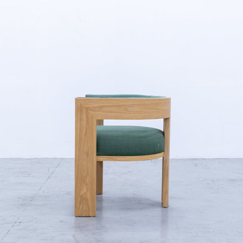 Oak Curved Chair Side view 4