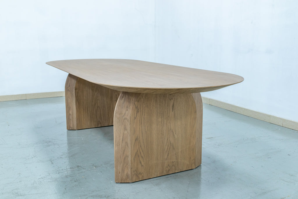 Oak Oval Dining Table Perspective View 2