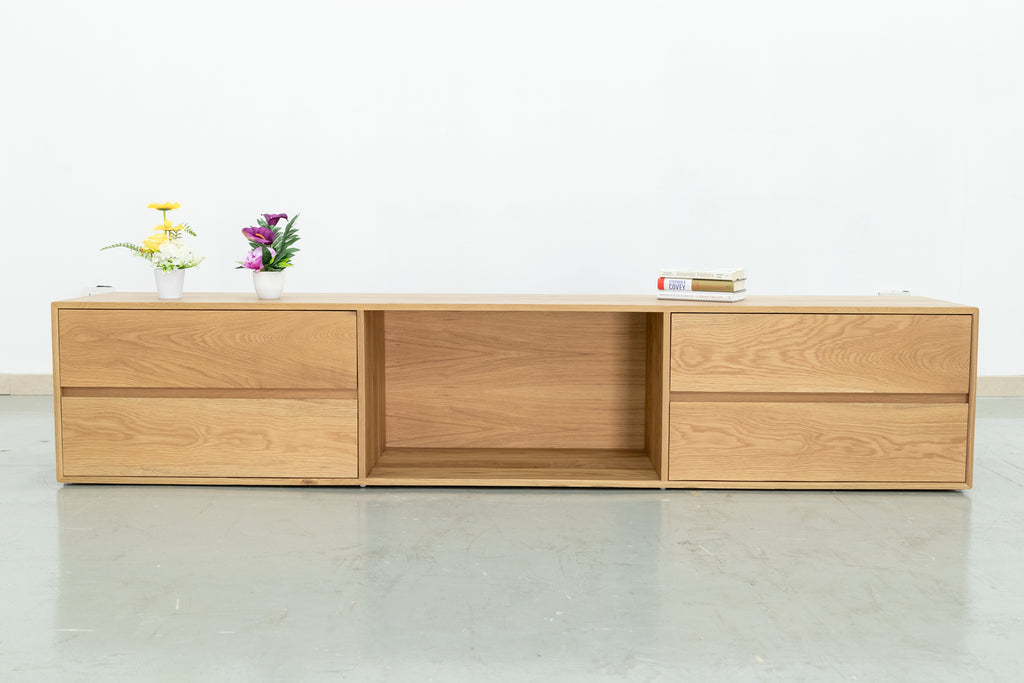 Oak Wood TV Cabinet Front view